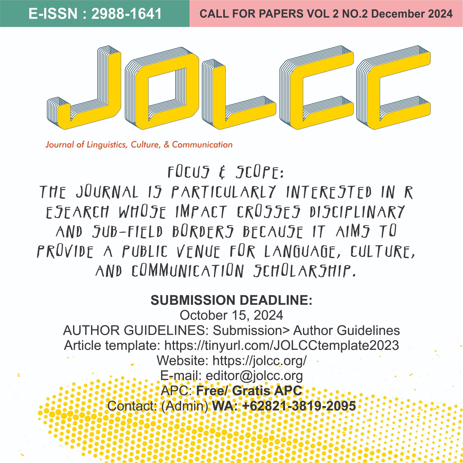 Journal of Linguistics, Culture, and Communication (JOLCC) 